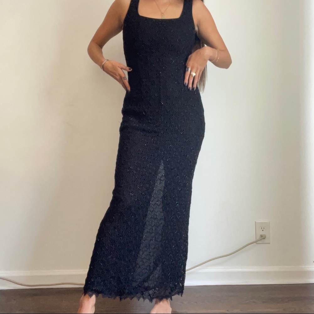 Basix II beaded cocktail dress black